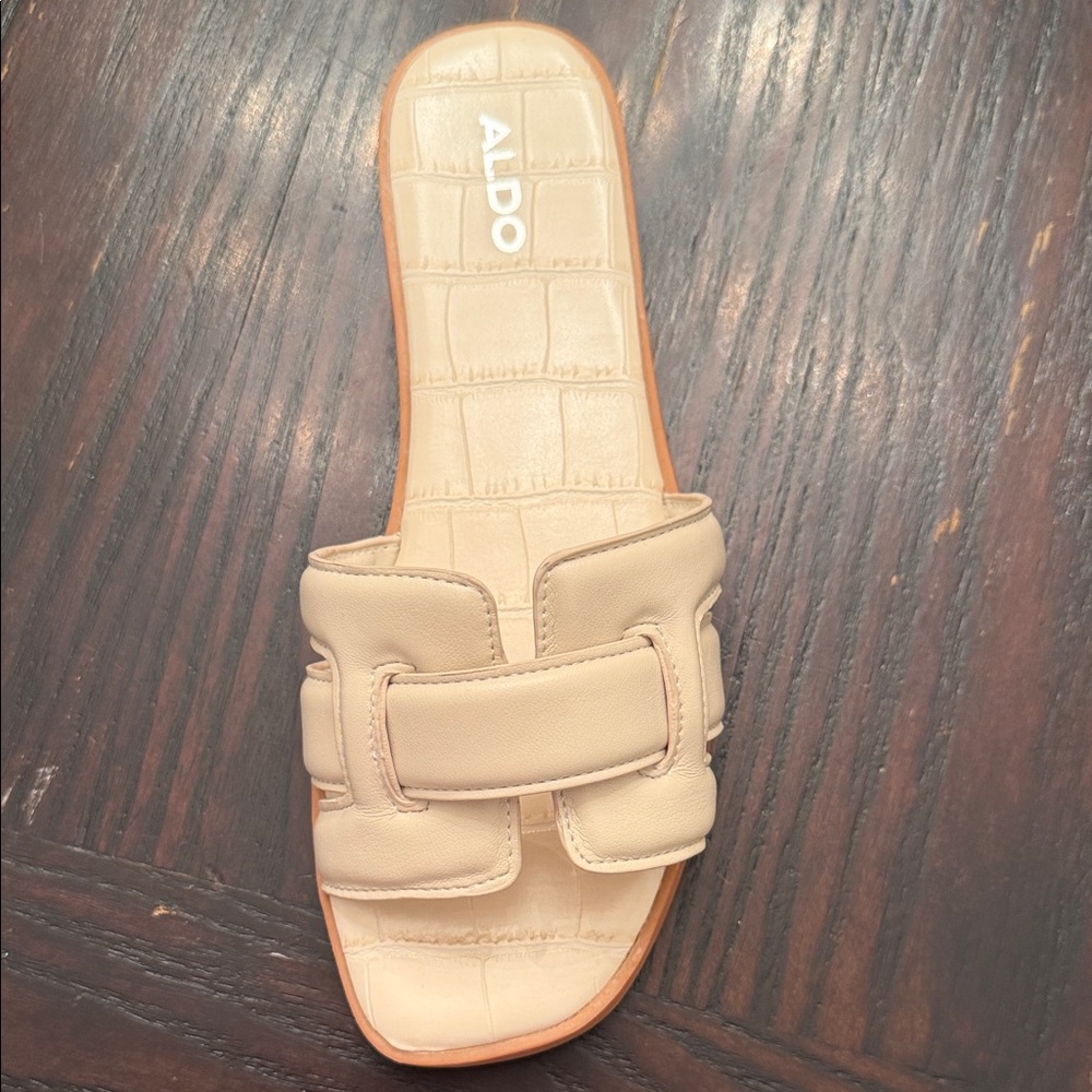 ALDO Women's Tan Slide Sandals